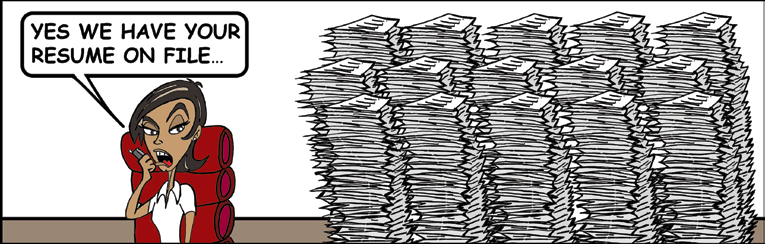 Original cartoon for Does Your Resume Stand Up to the Competition?